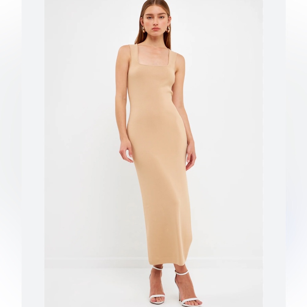 VICI Endless Rose Tan Camel Midi Dress